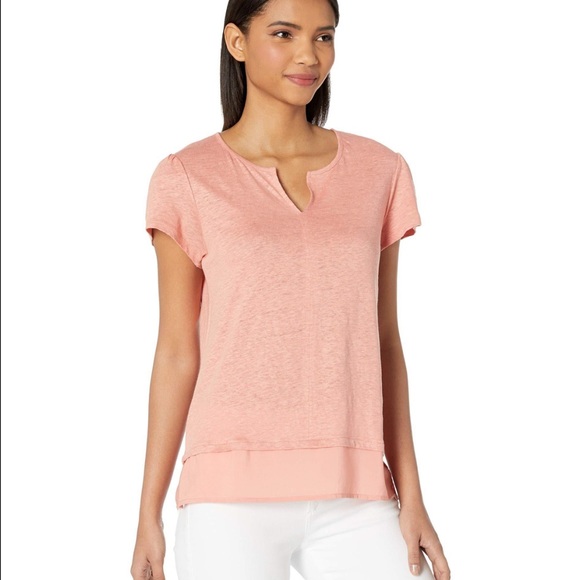 Sanctuary Tops - Sanctuary uptown linen tee NWT coral medium